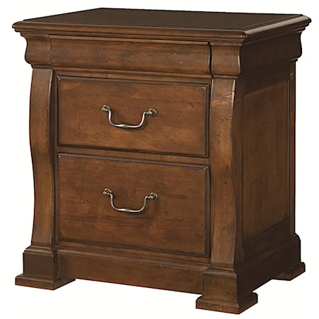 3 Drawer Nightstand with 3 Plug Outlet Attached